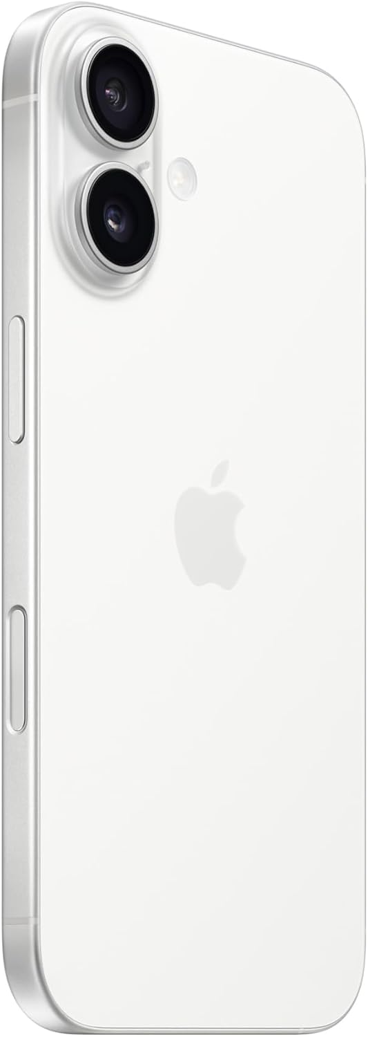 Ajuda a evidenciar o design em alumínio e a ergonomia do iPhone 16 na mão.