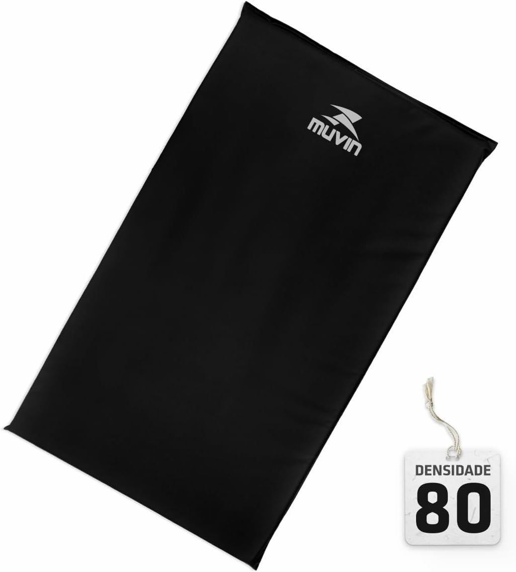 Colchonete de Academia Em Espuma Alta Densidade Muvin Professional D80 - Tamanho 95Cm X 55Cm X 3Cm - Impermeável - Costura Reforçada - Fitness Exercícios Funcional - Treino Em Casa - Mais Conforto
