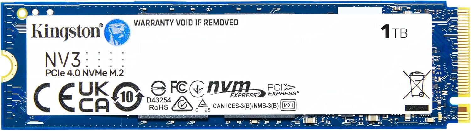 Ssd Kingston Nv3 1Tb M.2 2280 Nvme Gen4, Desempenho e Eficiência para Upgrade de Pc – Snv3S/1000G