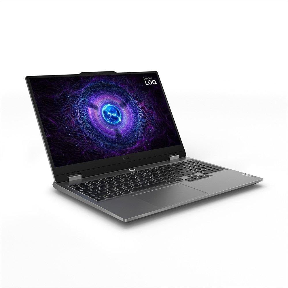 Apresenta o visual geral do notebook, reforçando o posicionamento gamer e o porte de 15,6 polegadas.
