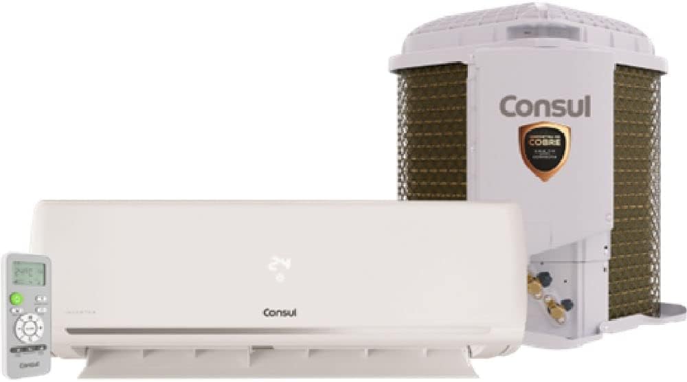 Apresenta o design do aparelho e a proposta visual do produto, útil para reforçar o formato hi wall e a aparência discreta.