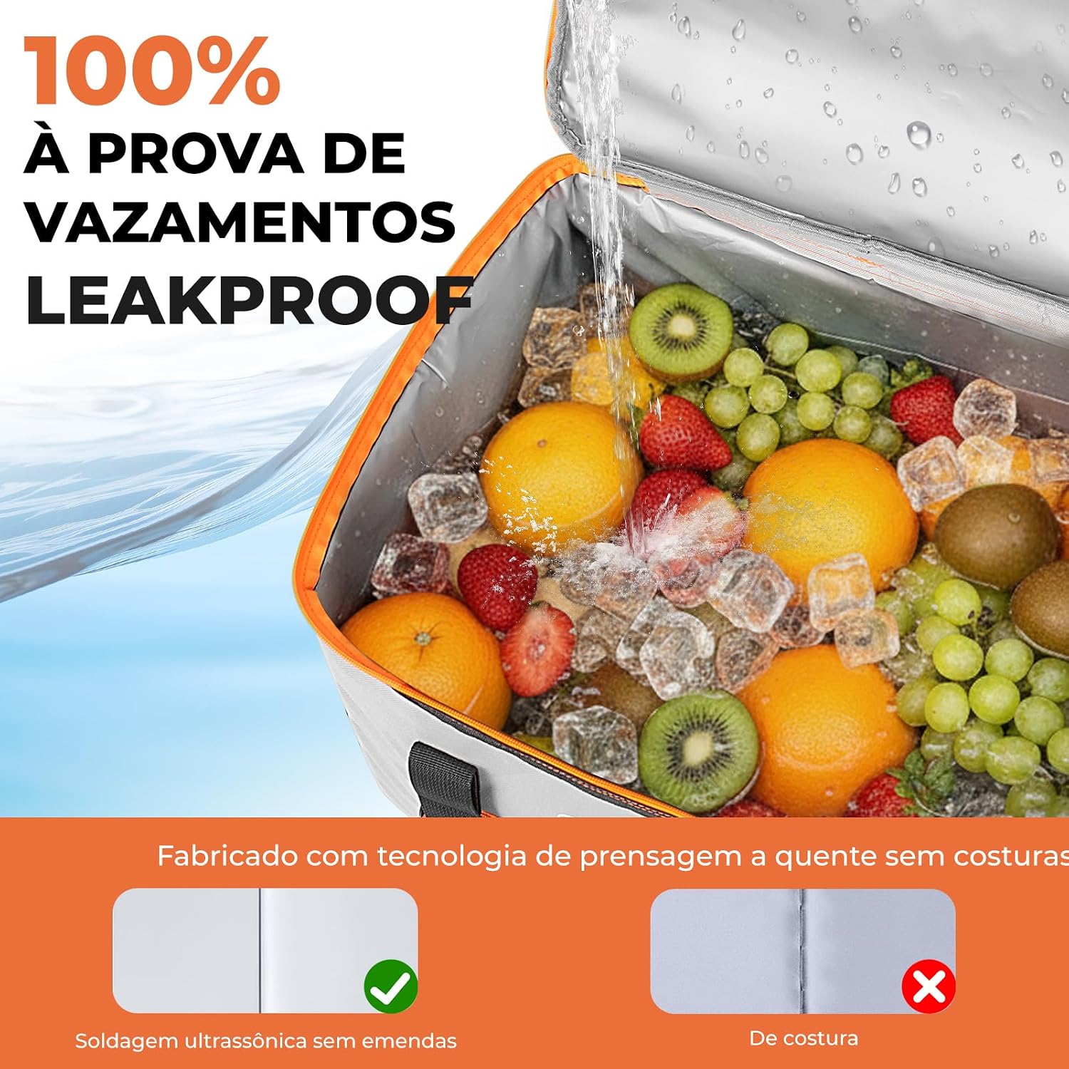 Evidencia o volume interno e o perfil rígido/estável da peça.