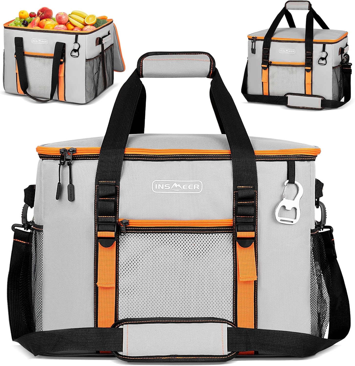 Insmeer Bolsa Térmica 25L/48L Grande, Impermeável, Cooler para Marmita, Caixa Térmica com Alça Desmontável - Ideal para Praia, Acampamento