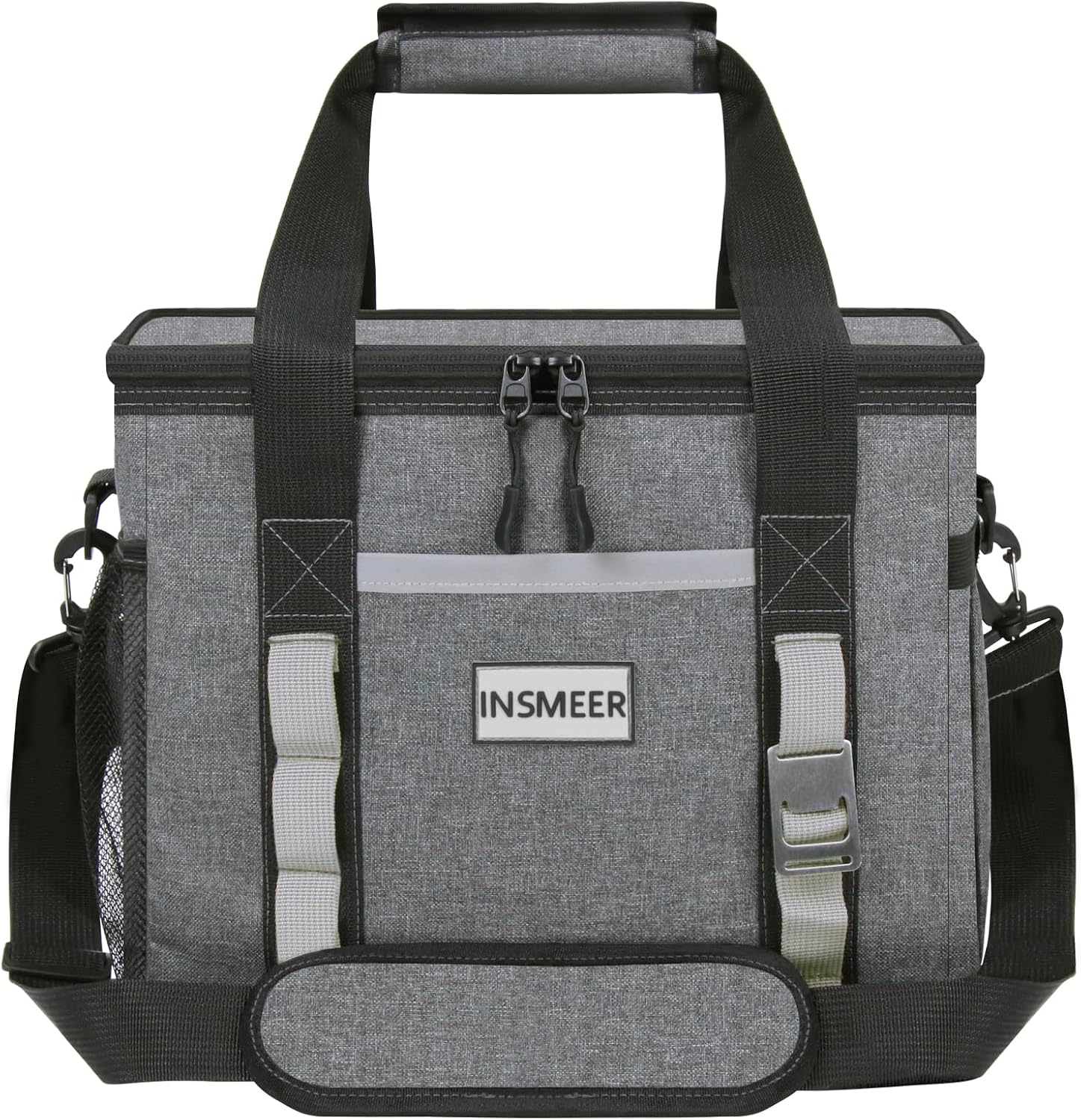 Apresenta o design, o porte visual e a proposta de cooler portátil da bolsa.