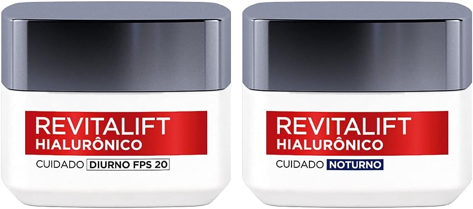 Mostra de forma imediata que se trata de um kit anti-idade completo, reforçando marca, linha e proposta de uso duplo.