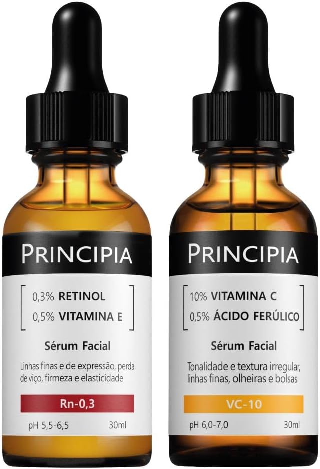 Apresentação geral do kit e identificação imediata da marca e da combinação retinol + vitamina C.