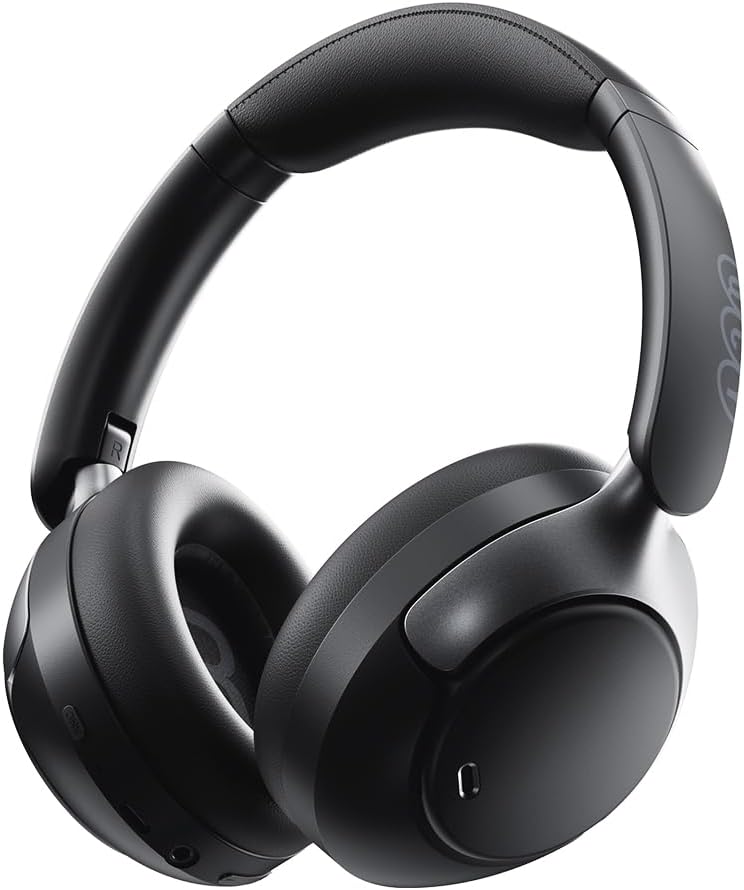 Qcy H3 Pro Anc Fone de Ouvido Bluetooth, Headphone Anc Adaptáveis, Cancelamento Ativo de Ruído de 50 Db, Áudio sem Fio de Alta Resolução Ldac, 55 Horas de Reprodução, Preto