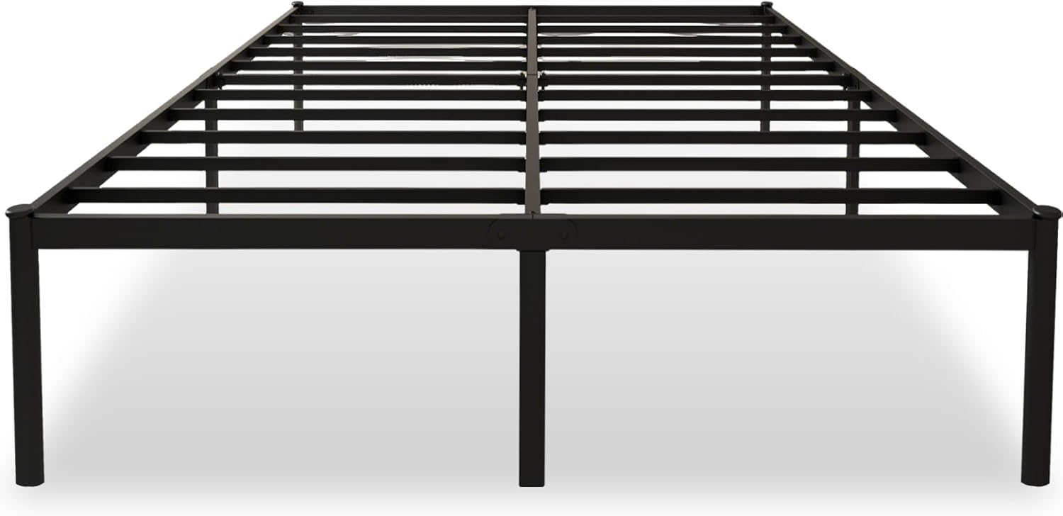 Estrutura de Cama de Metal, Não Precisa de Box Spring,Com Espaço de Armazenamen Cor Preto (Full)