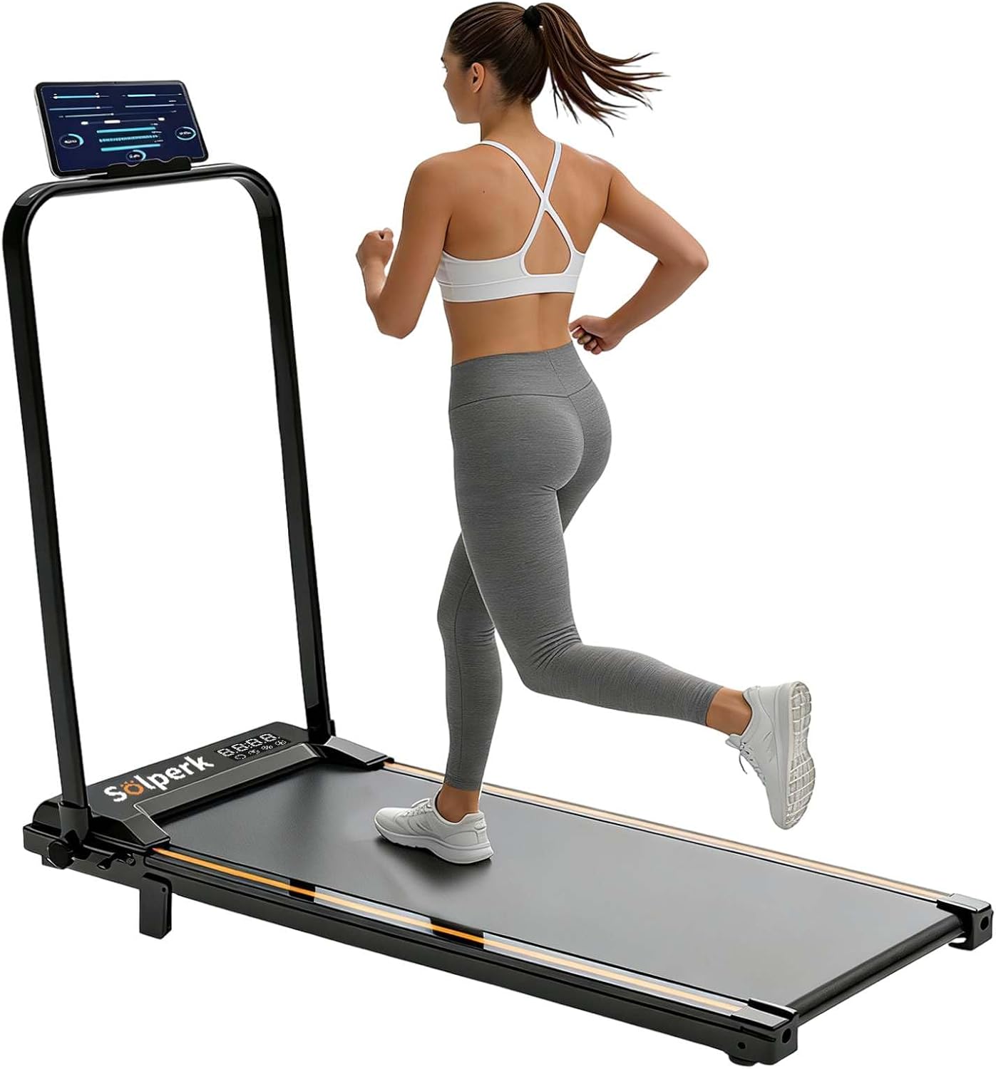 Esteira Elétrica Ergométrica Dobrável 2.0Hp Silenciosa para Caminhada e Corrida, Bluetooth 12Km/H, Suporta Até 120Kg, Residencial 110V-220V