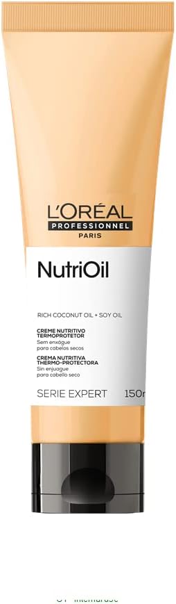 L'oréal Professionnel Nutrioil Leave-In, Hidratação e Nutrição Intensa para Cabelos Secos e sem Brilho, com Óleo de Coco, Proteção Térmica e Antifrizz, 150Ml