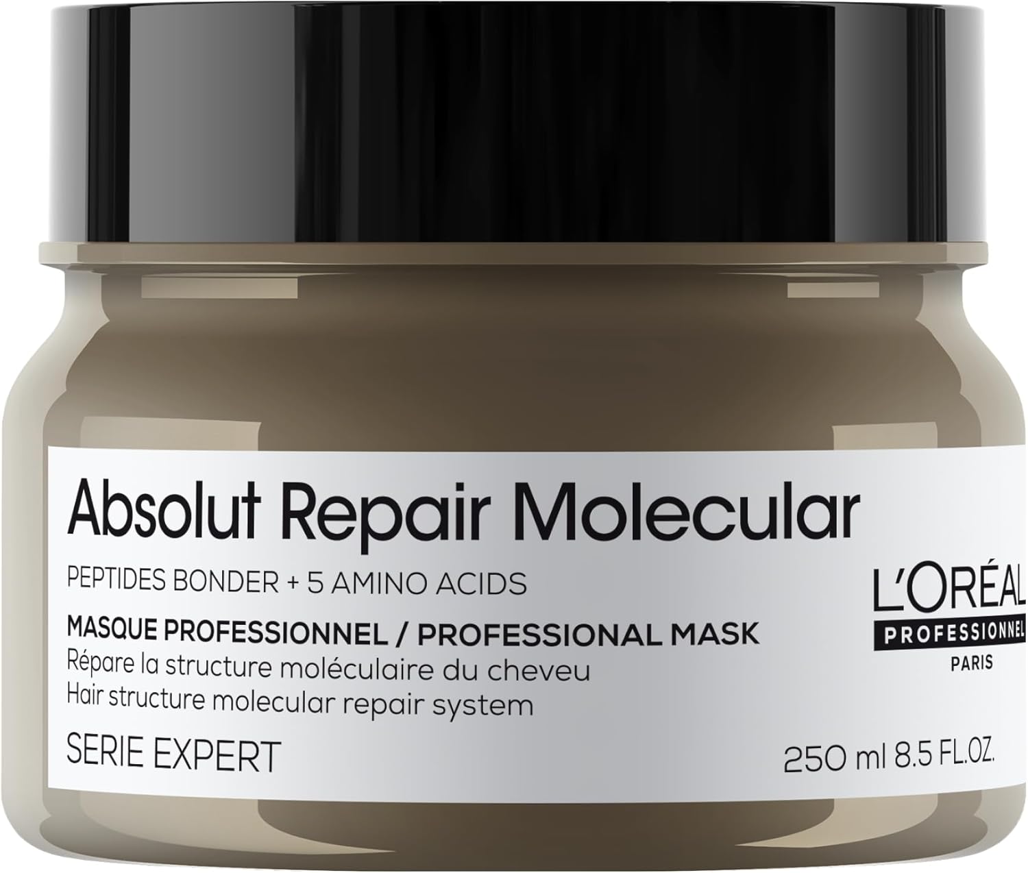 L'oréal Professionnel Máscara Absolut Repair Molecular, Repara os Danos & Recupera a Força, Maciez & Desembaraço, para Cabelos Danificados e Muito Danificados