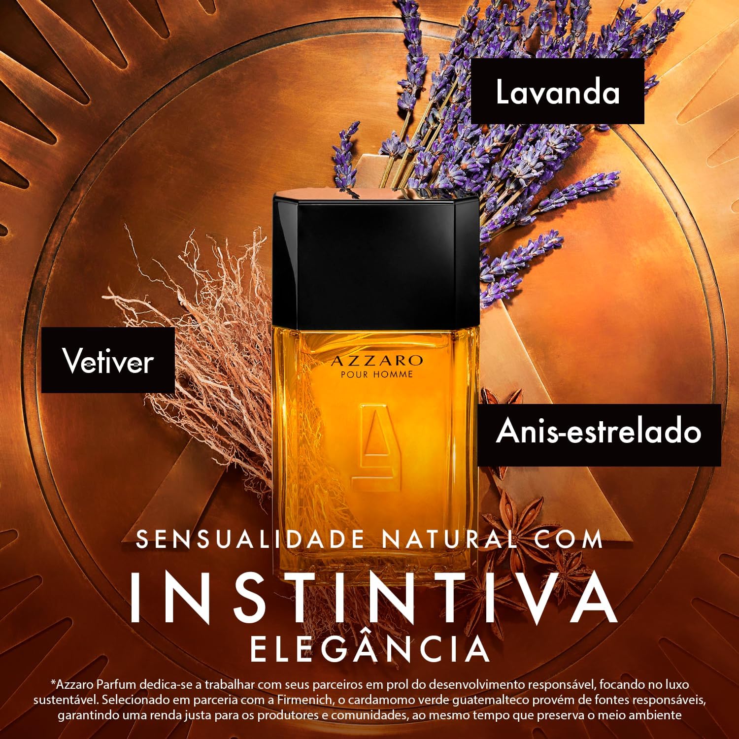 Ajuda a destacar o design do frasco e a apresentação física do perfume.