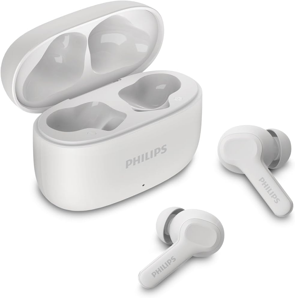 Philips, Fone de Ouvido sem Fio Tws, Tat1109Wt/00, Bluetooth, com Microfone, Até 24 Horas de Bateria, Branco