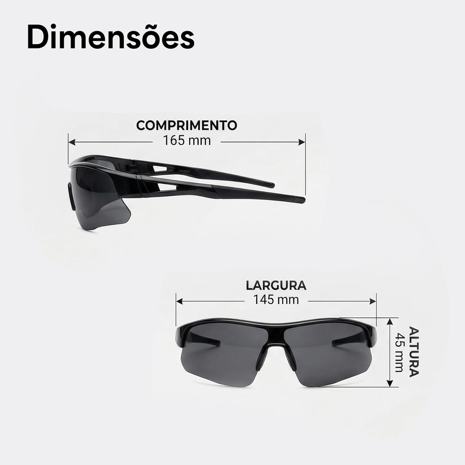 Ajuda a mostrar o formato aerodinâmico e a estrutura das hastes para estabilidade.
