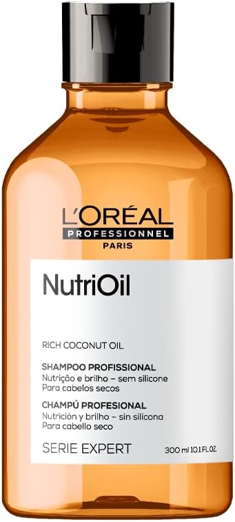 L'oréal Professionnel Nutrioil Shampoo de Nutrição Intensa com Óleo de Coco – para Cabelos Secos, Limpeza Suave e Maciez, 300 Ml