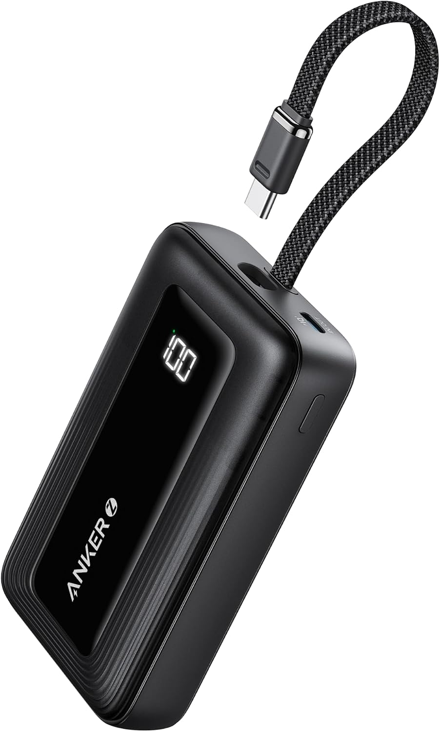 Anker Power Bank 10.000Mah 30W, Carregador Portátil com Cabo USB-C Integrado, Entrada e Saída USB-C, Carregamento Rápido para Iphone 17/16, Galaxy e Mais