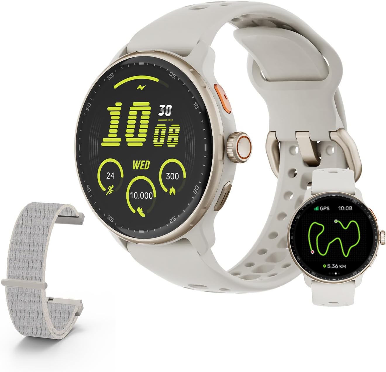 Bettdow Smartwatch Gps, Relogio Smartwatch Masculino e Feminino, 1,43 Polegadas Hd Amoled, Chamada Bluetooth, Esportivos Relógio com Voz Por Ia, Compatível com Android Ios, 2 Pulseiras (Titanium)