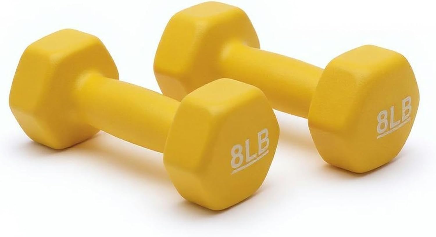 Amazon Basics Conjunto de Peso de Mão com Haltere Revestido de Neoprene, 3,6 Kg, Conjunto de 2, Amarelo