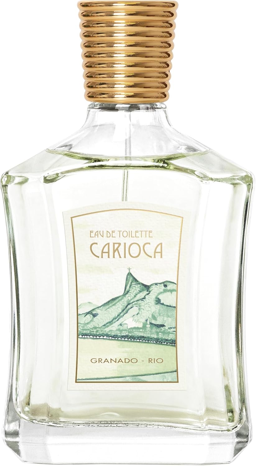 Ajuda a destacar o frasco, a identidade visual da linha e a leitura imediata de que se trata de um perfume Eau de Toilette de 100 ml.