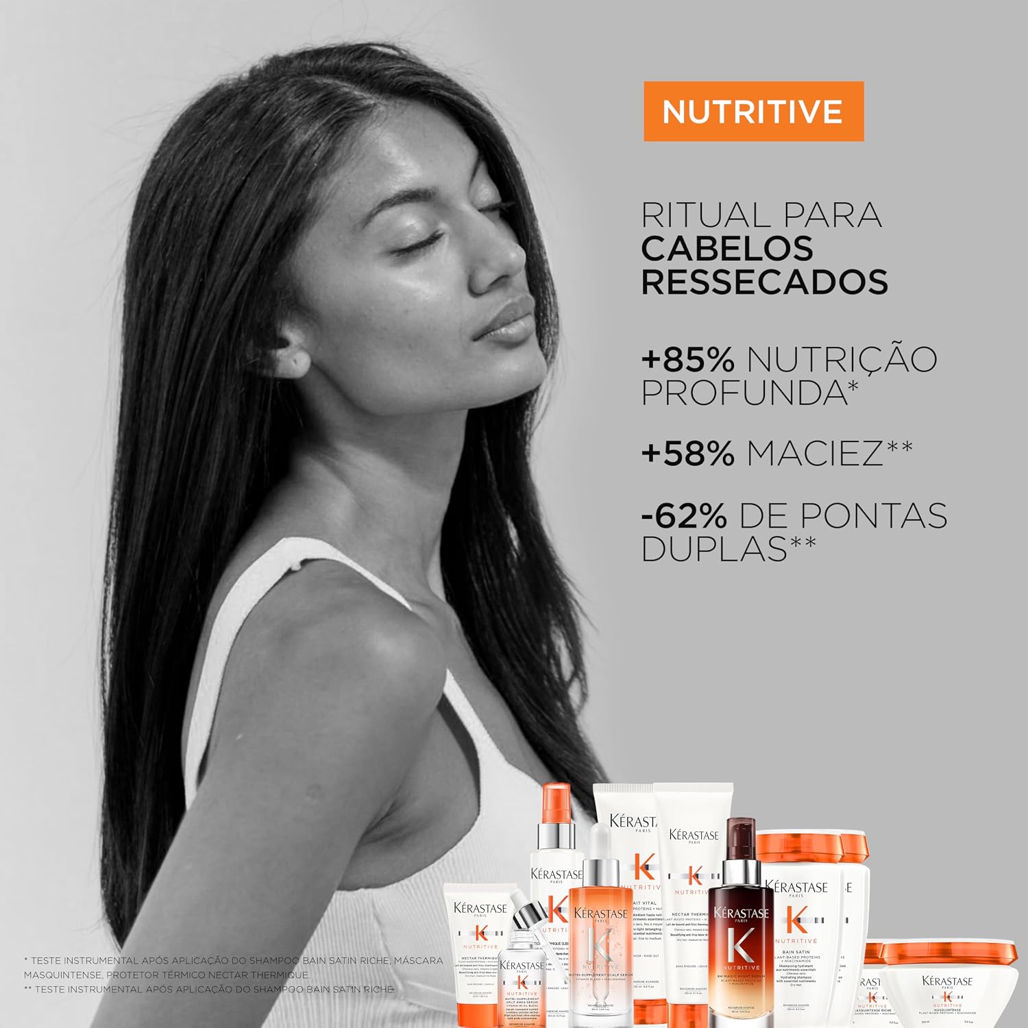 Mostra como o produto entra na rotina de styling e proteção térmica dos fios.