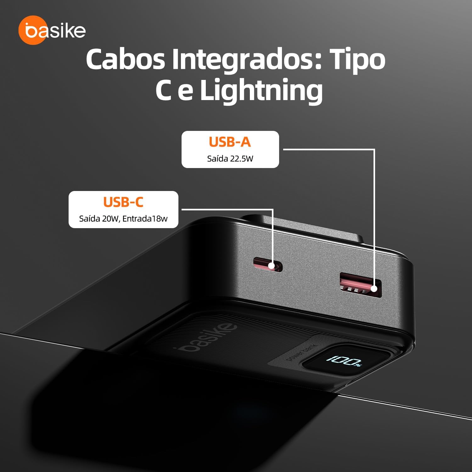 Ajuda a destacar a variedade de saídas e a proposta de compatibilidade com diferentes dispositivos.