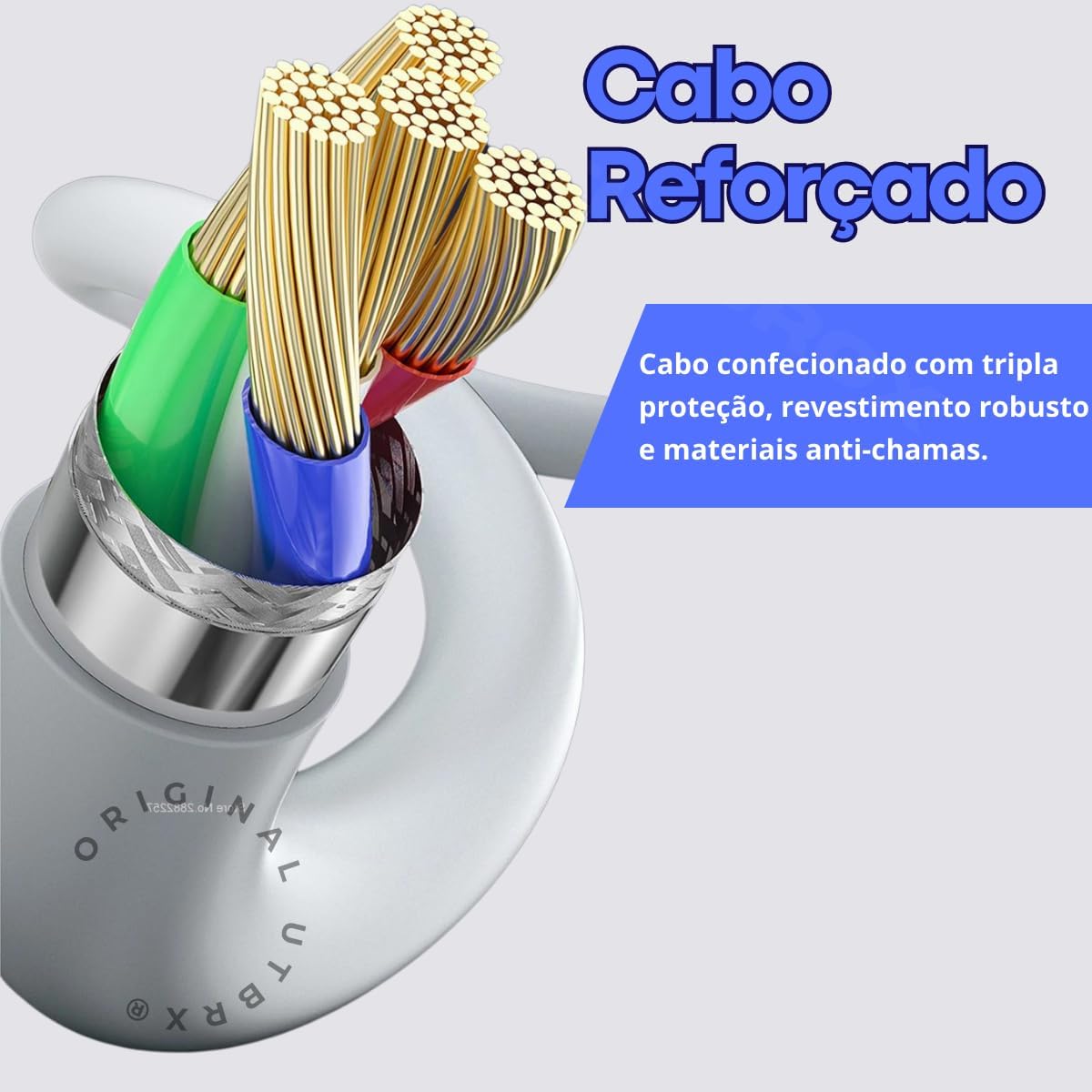 Ajuda a reforçar a promessa de cabo reforçado e proteção contra desgaste mecânico.