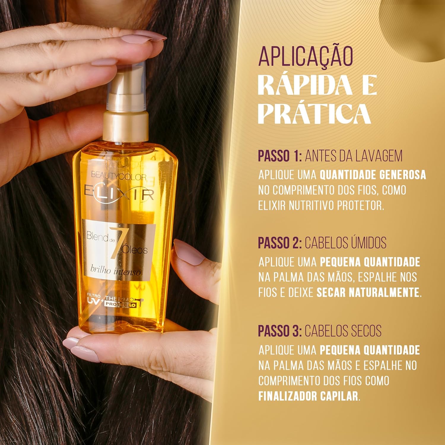 Ajuda a comunicar como o sérum entra na rotina, reforçando praticidade e multifuncionalidade.
