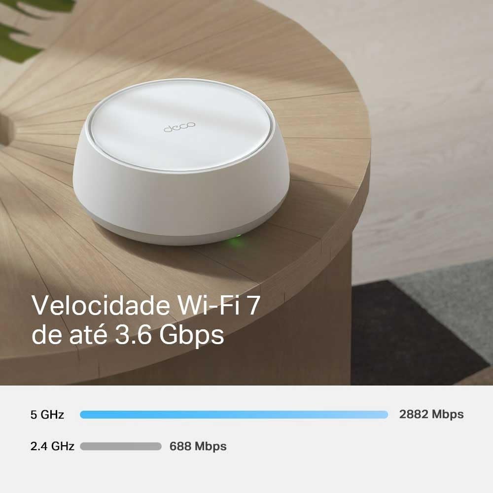 Mostra o benefício principal: Wi‑Fi estável e abrangente para a casa toda.