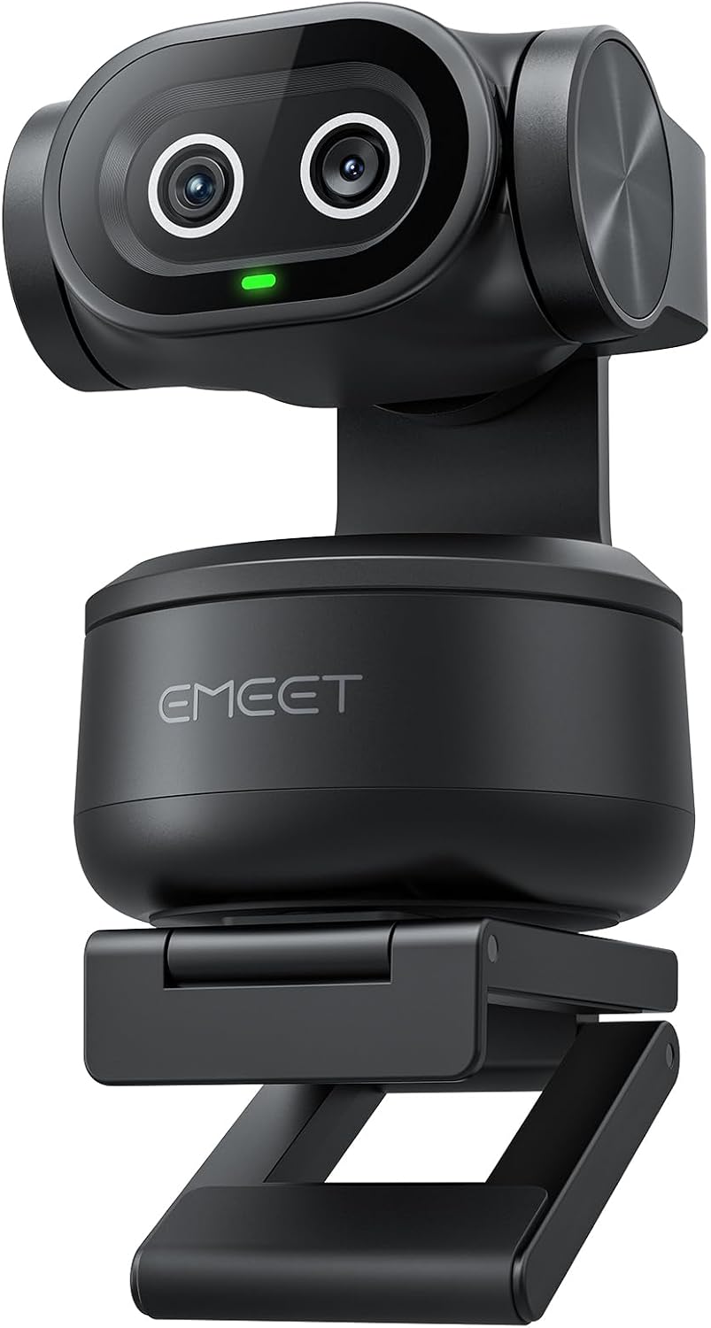 Emeet Pixy Dual-Camera Ai-Powered Ptz Camera 4K, Ai Tracking, Pdaf&Ai Autofocus 0.2S, 1/2.55'' Sensor, 3 Mics, Presets, Gesture Control, 4K Webcam For Streaming And Obs/Twitch/Switch 2 Compatible