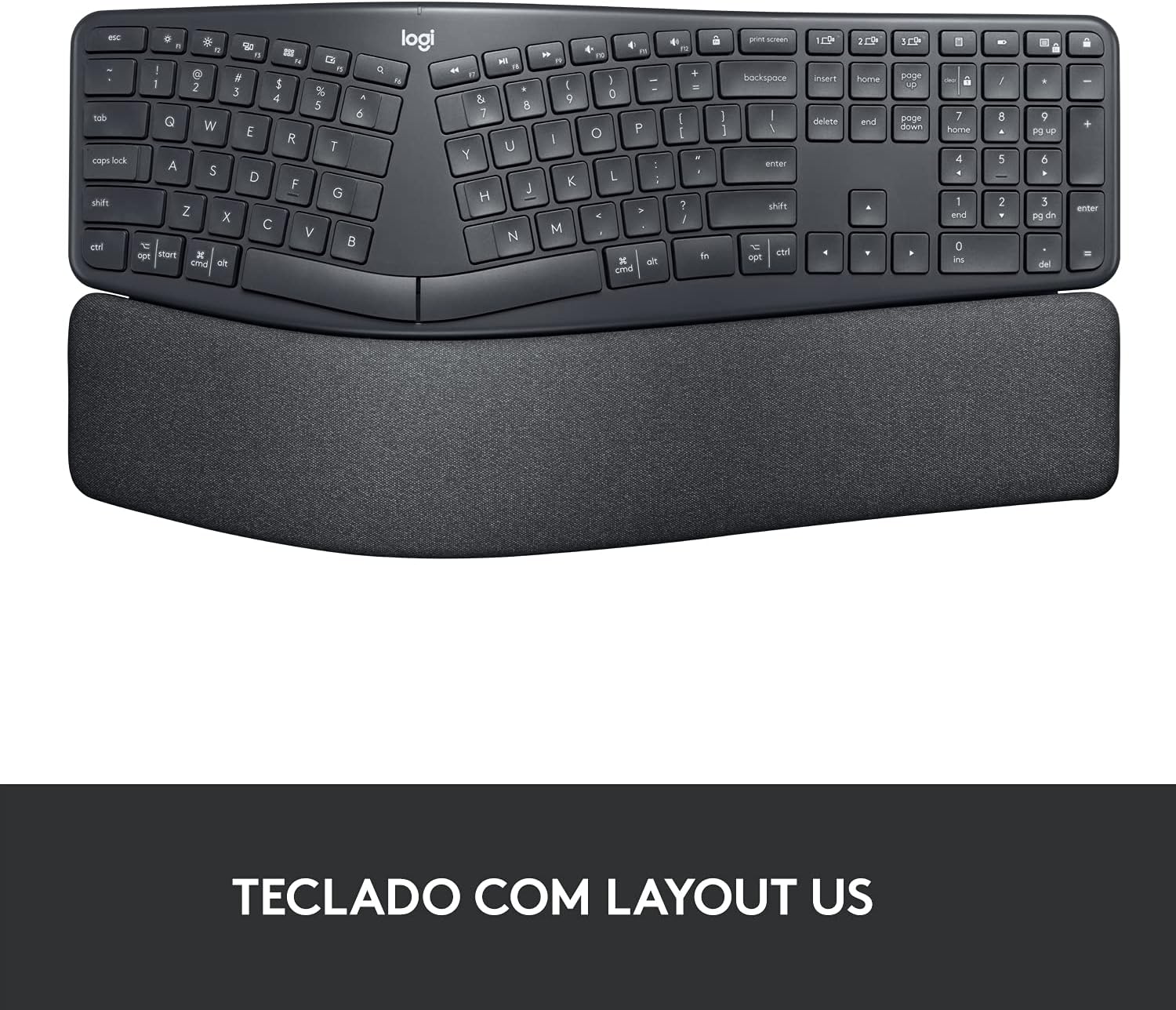 Ajuda a entender o layout dividido e a inclinação pensada para reduzir esforço nas mãos.