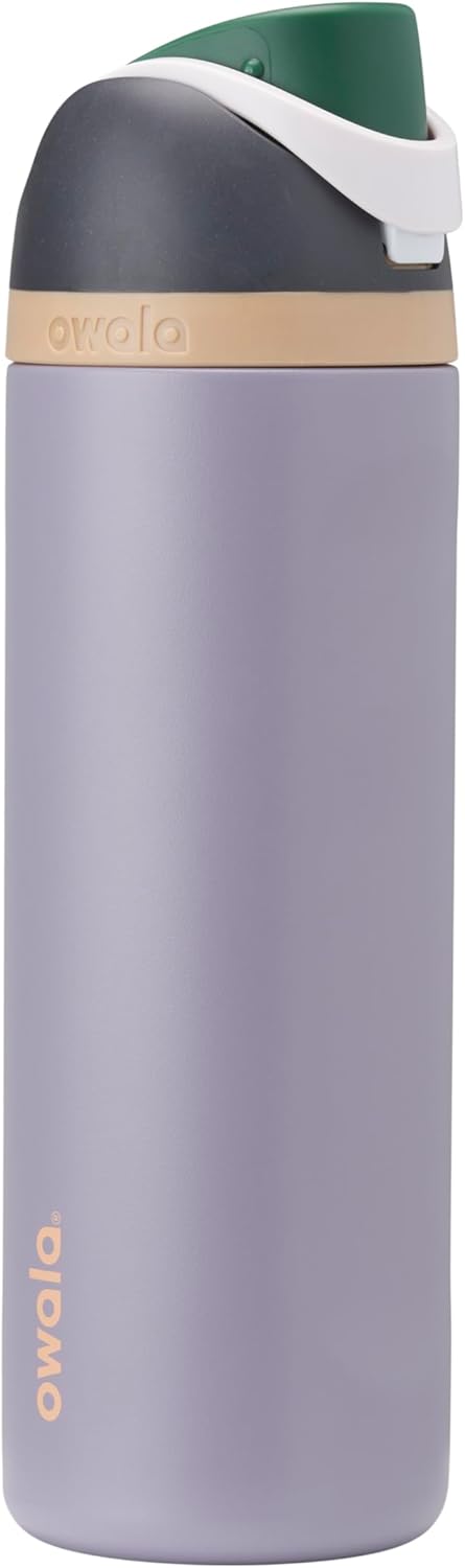 Owala Garrafa de Água de Aço Inoxidável Isolada Freesip com Canudo para Esportes e Viagens, Garrafa de Água Esportiva sem Bpa, 680 G, Cinza/Cinza, Due North