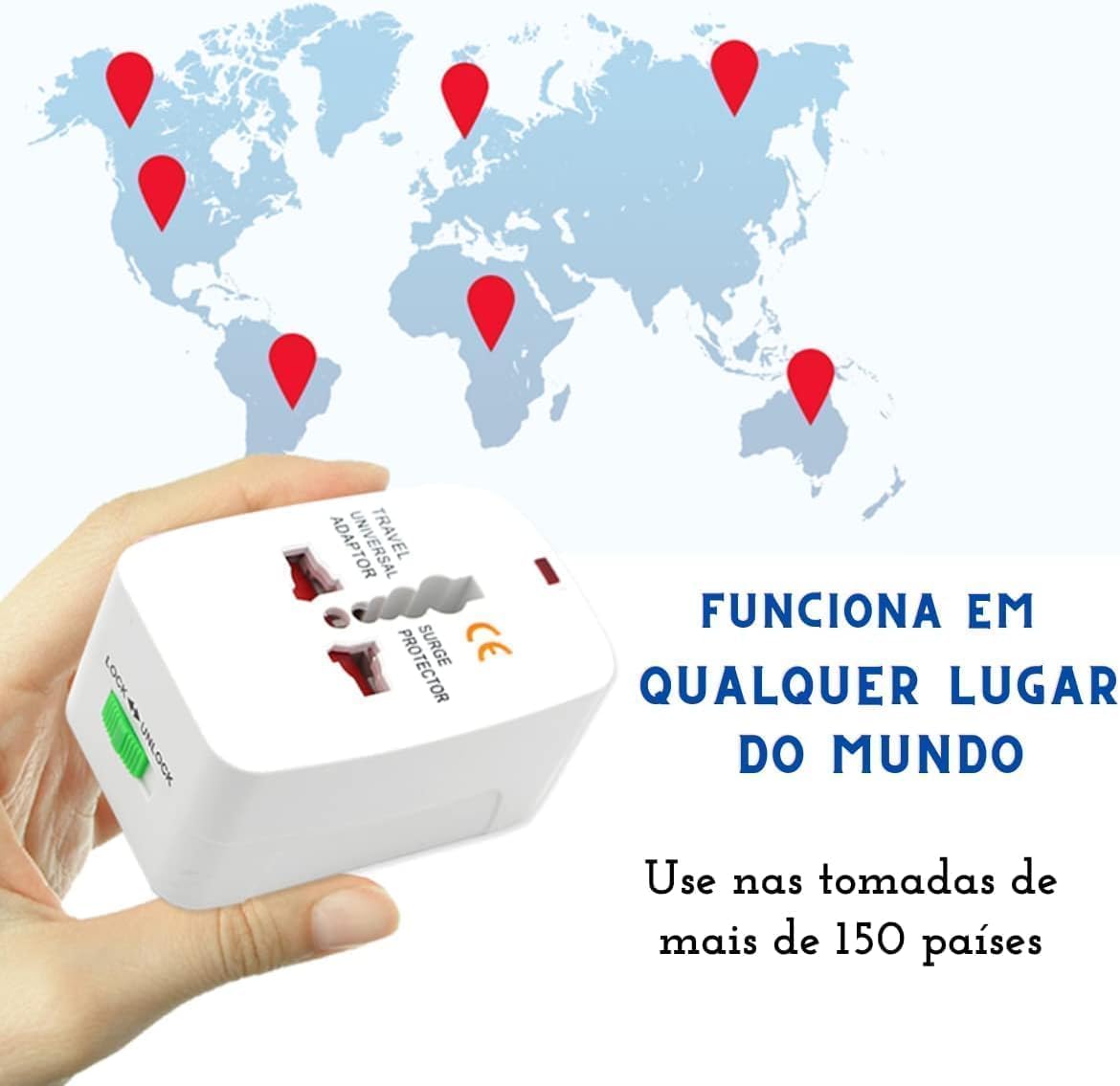 Ajuda a evidenciar o tamanho real, o formato compacto e a praticidade para transporte.