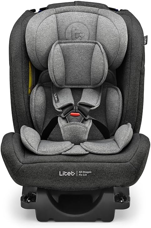 Cadeira para Auto 0-36Kg Isofix Litet All Stages Fix 2.0 Preta e Cinza - Bb452