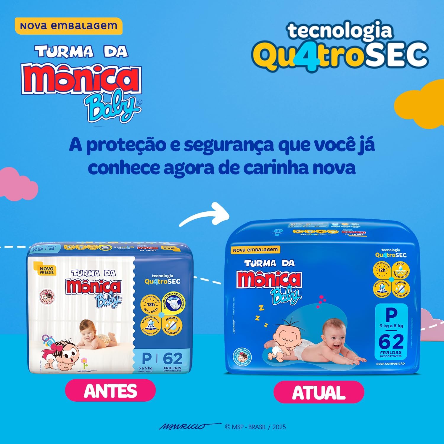 Destaca os diferenciais funcionais, especialmente absorção e anti-vazamento.