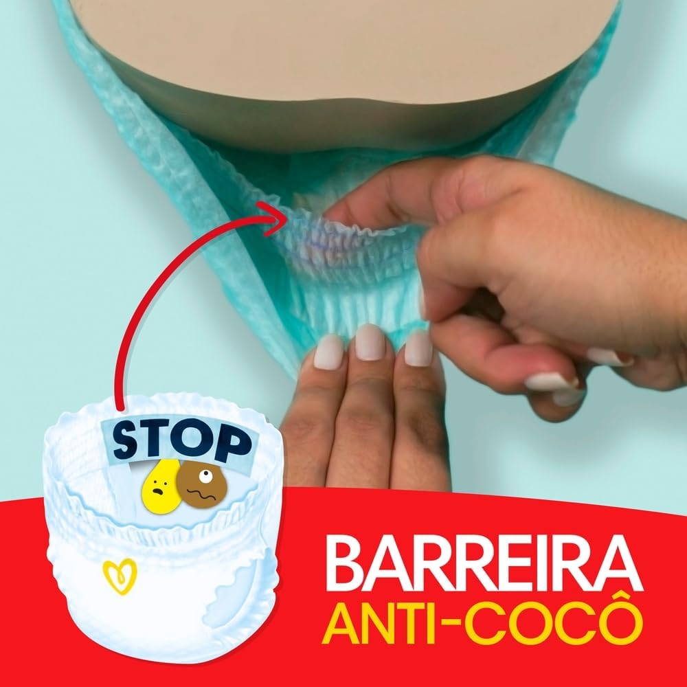 Principais promessas da marca, como ajuste, absorção e proteção.