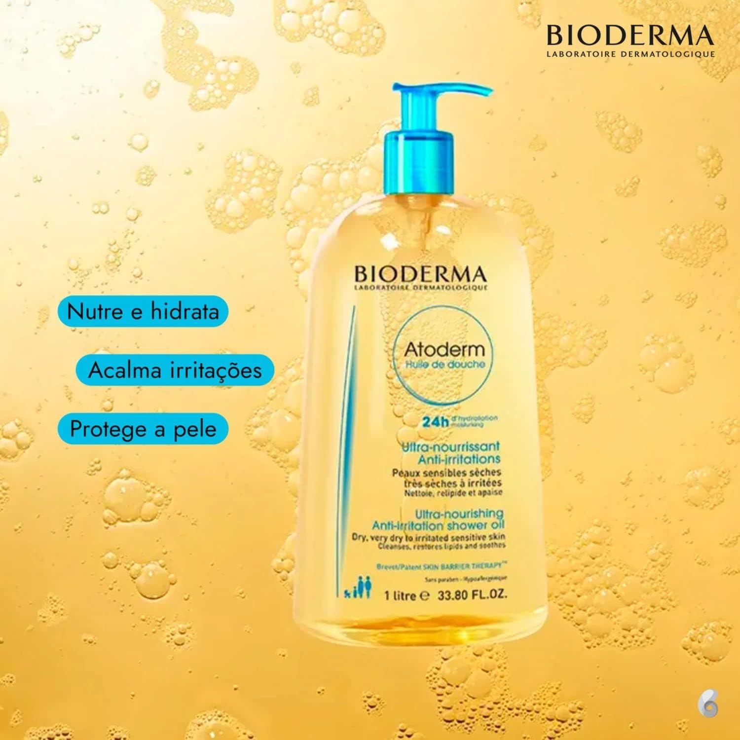 Destaca branding, categoria do produto e posicionamento dermatológico/premium.