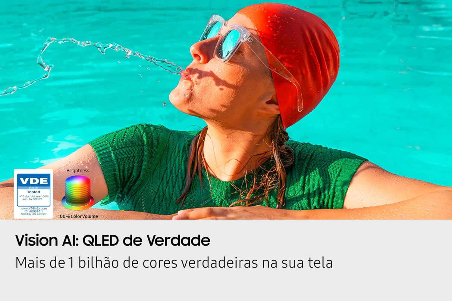 Mostra como a televisão se comporta no ambiente real e o impacto do tamanho de 50" na sala.