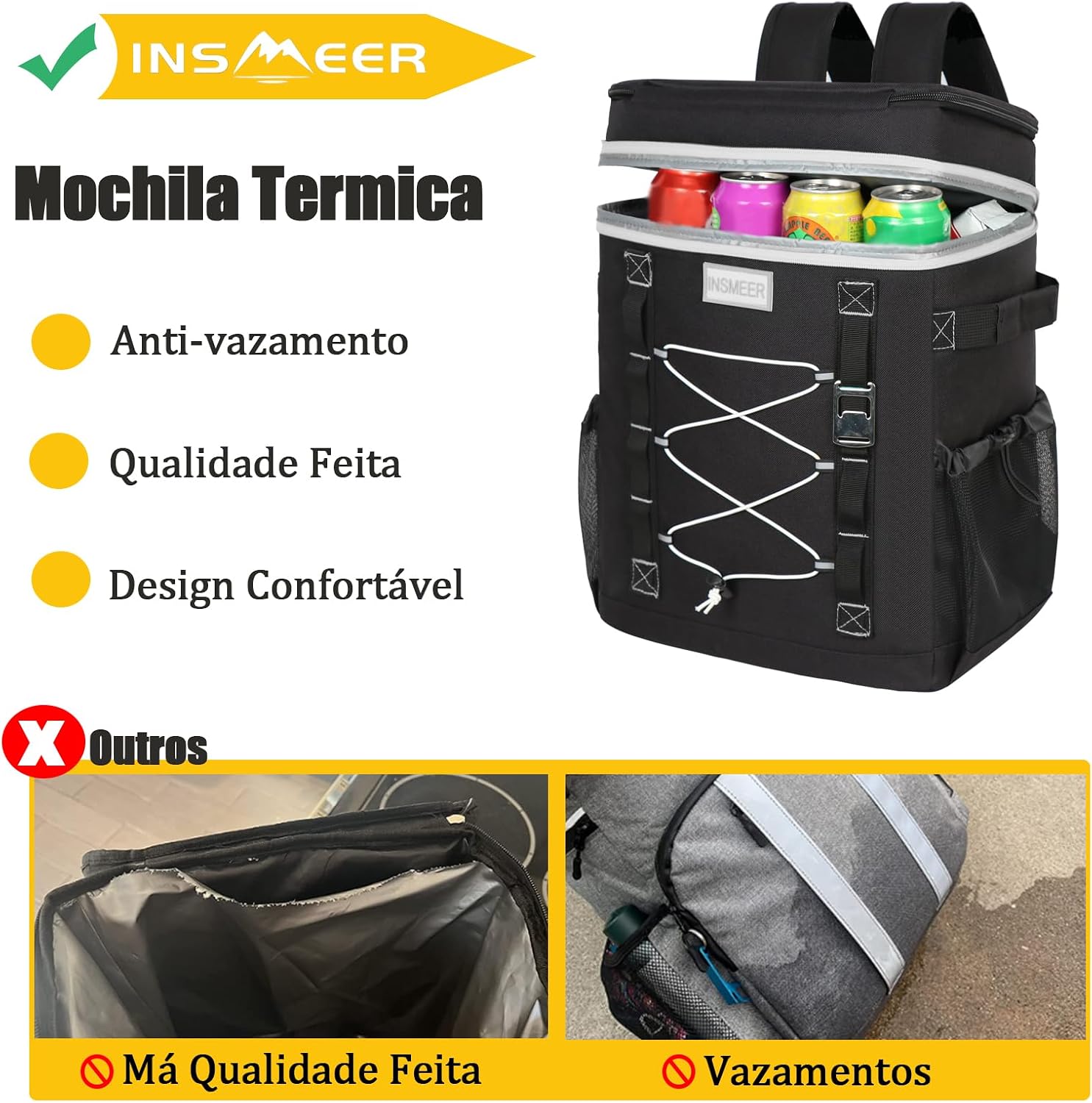 Evidencia praticidade, conforto de transporte e uso em atividades como praia, camping ou piquenique.