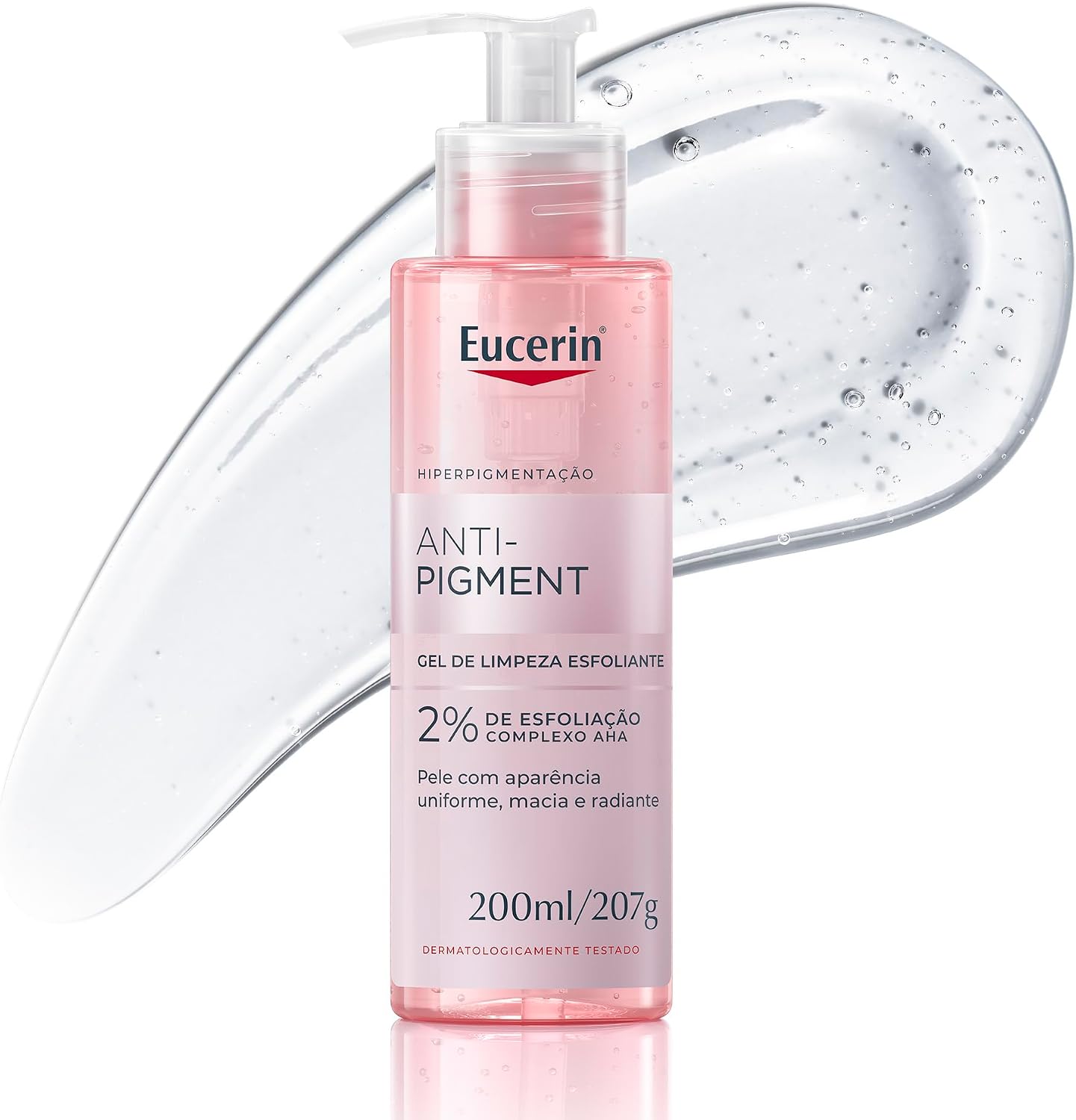 Eucerin Gel de Limpeza Facial e Corporal 200Ml, Anti-Pigment, Esfoliação Suave, Esfoliante, Pele Uniforme