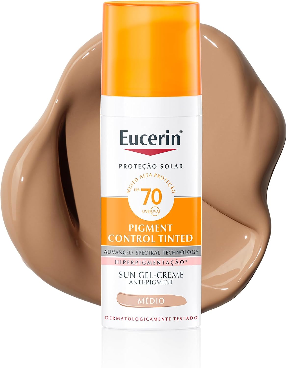 Eucerin Protetor Solar Facial Antimanchas com Cor Fps70 50Ml, Pigment Control, Proteção Uva, Uvb e Luz Visível, Thiamidol