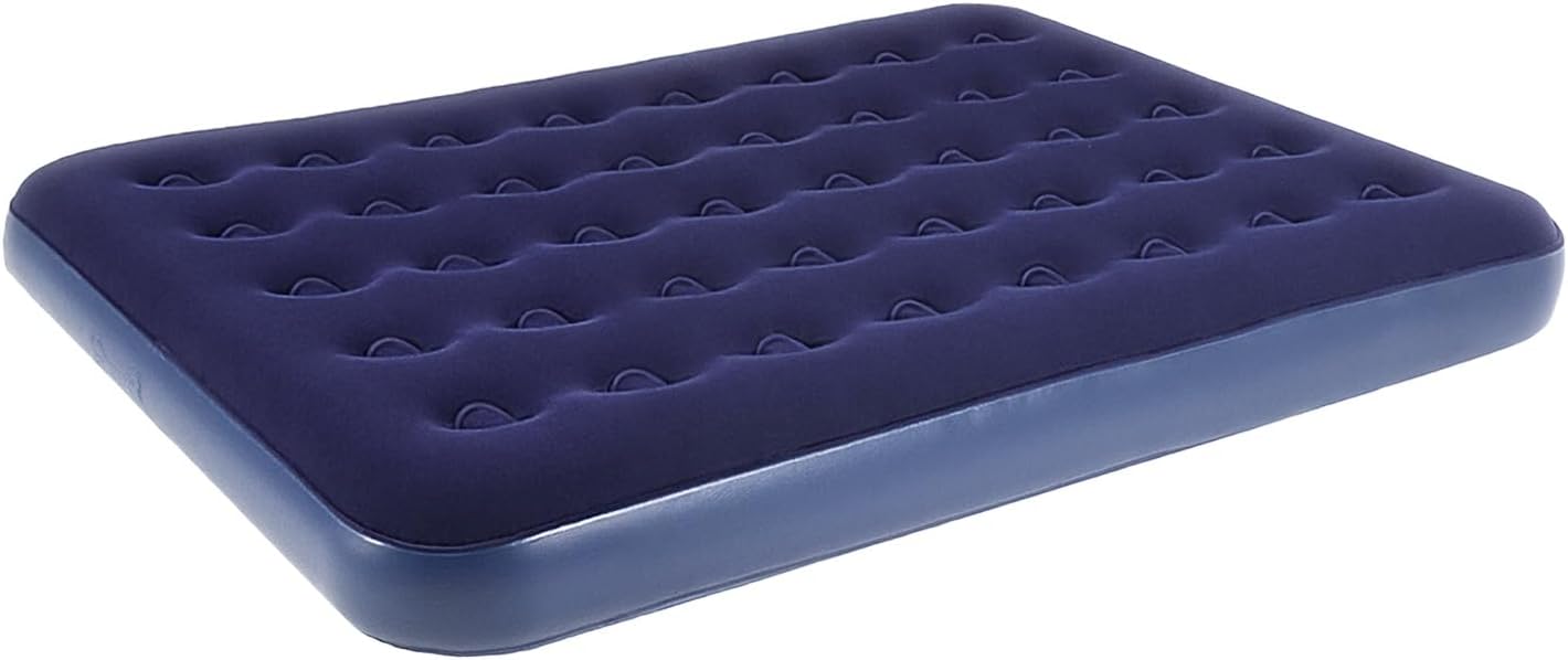Colchão Inflável Casal - Colchão de Ar para Camping, Casa e Visitas - 186X150X22Cm - Estrutura Honeycomb Reforçada (Azul)