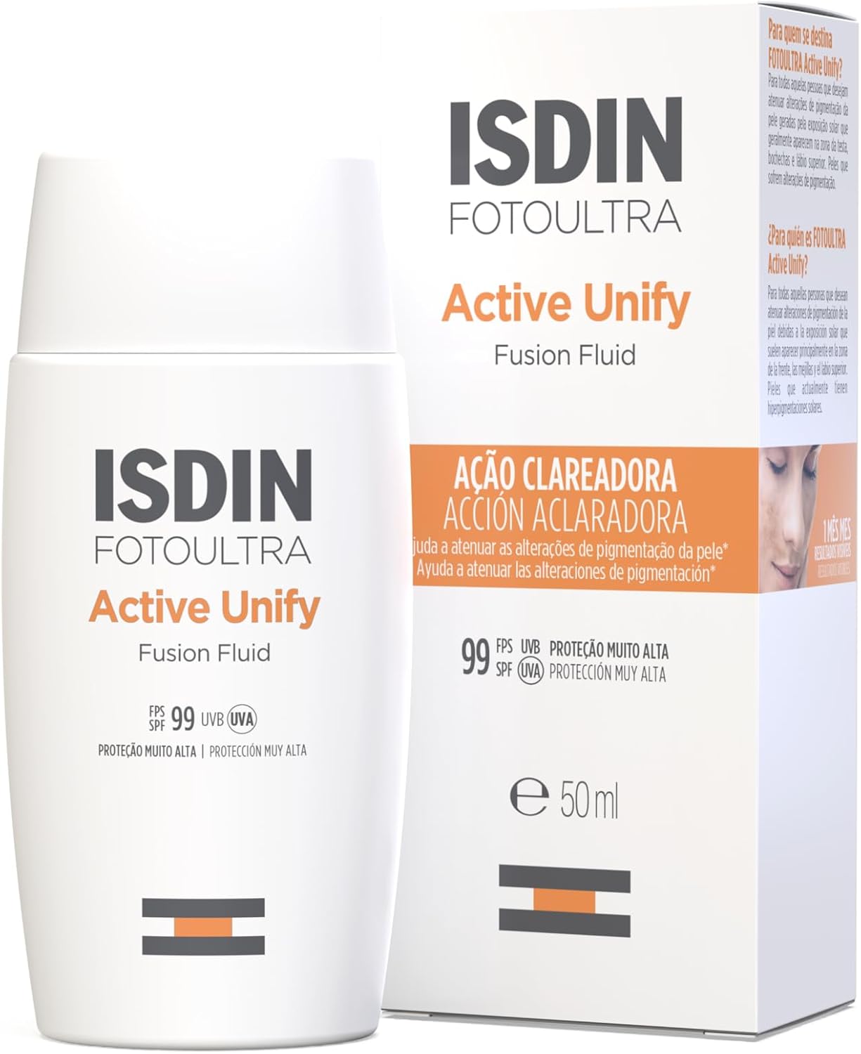 Isdin Clareador Facial Foto Ultra Active Unify sem Cor Fps 99-50Ml