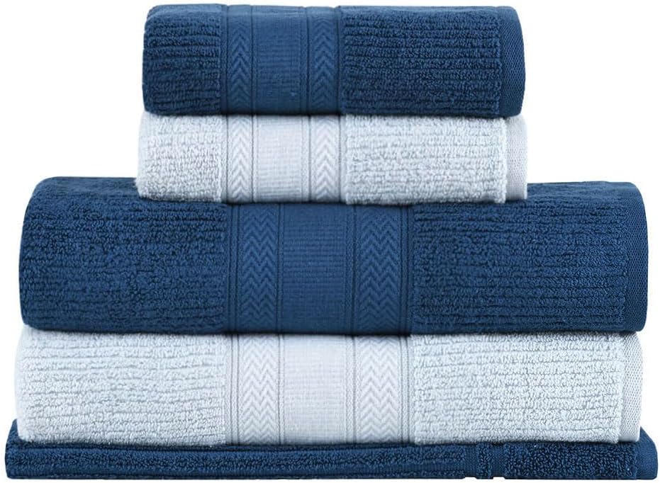 Buddemeyer Jogo de Toalhas Melissa Extra Soft, Banho, Azul/Azul Marinho, 5 Peças