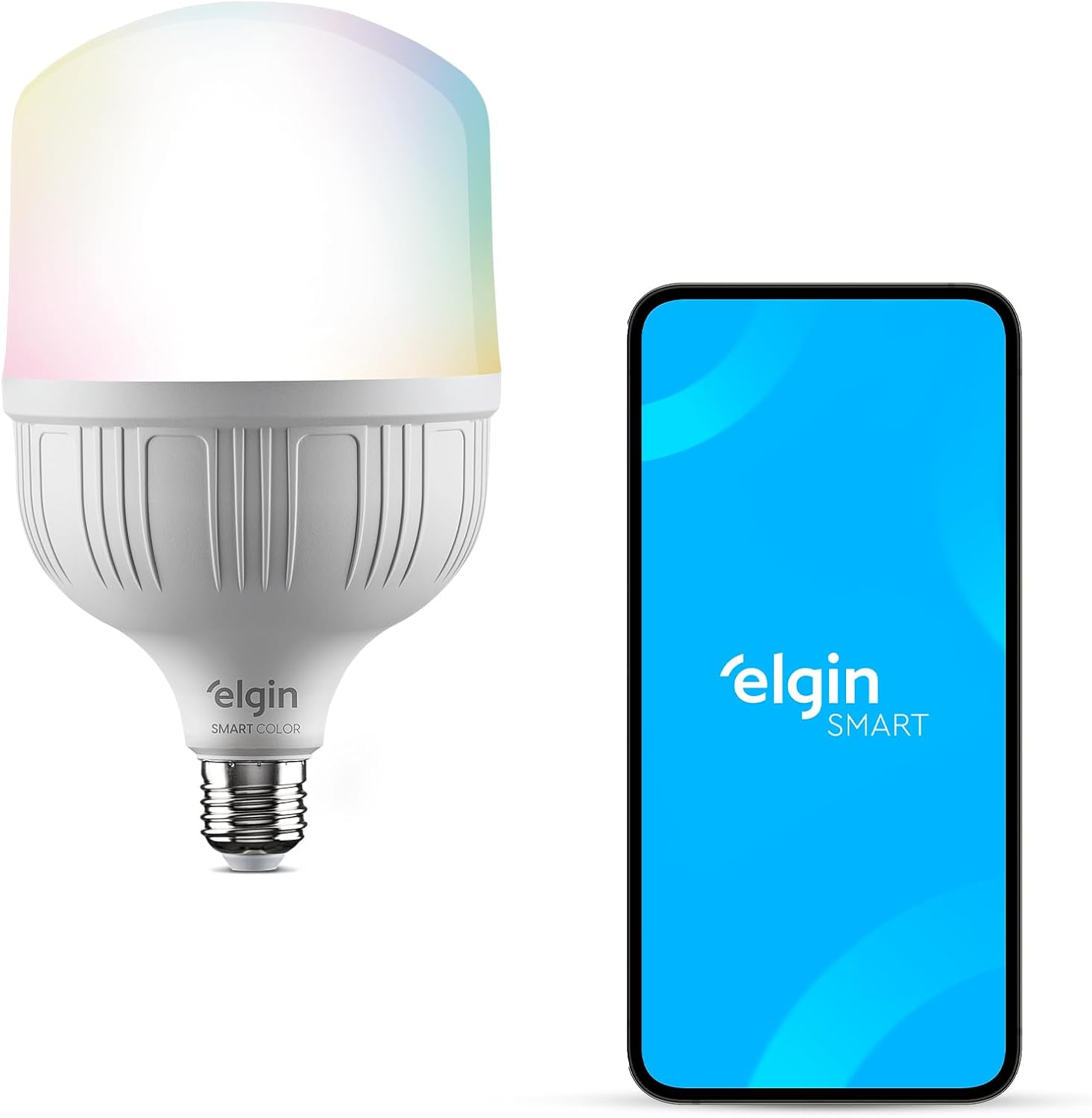 Lâmpada Inteligente Alta Potência 20W Elgin Color Rgb Wi-Fi Compatível com Alexa e Google Home