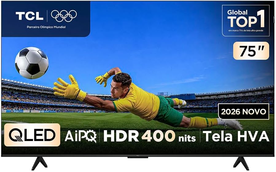 Smart Tv Tcl 75 Polegadas Qled 4K P7L Wi-Fi Bluetooth Google Tv Hdr10+ 120 Hz Vrr Aipq 75P7L