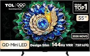 Smart Tv Tcl 55 Polegadas Qled Mini LED 4K A400M Wi-Fi Bluetooth Google Tv Hdr10+ 144 Hz Vrr 55A400M