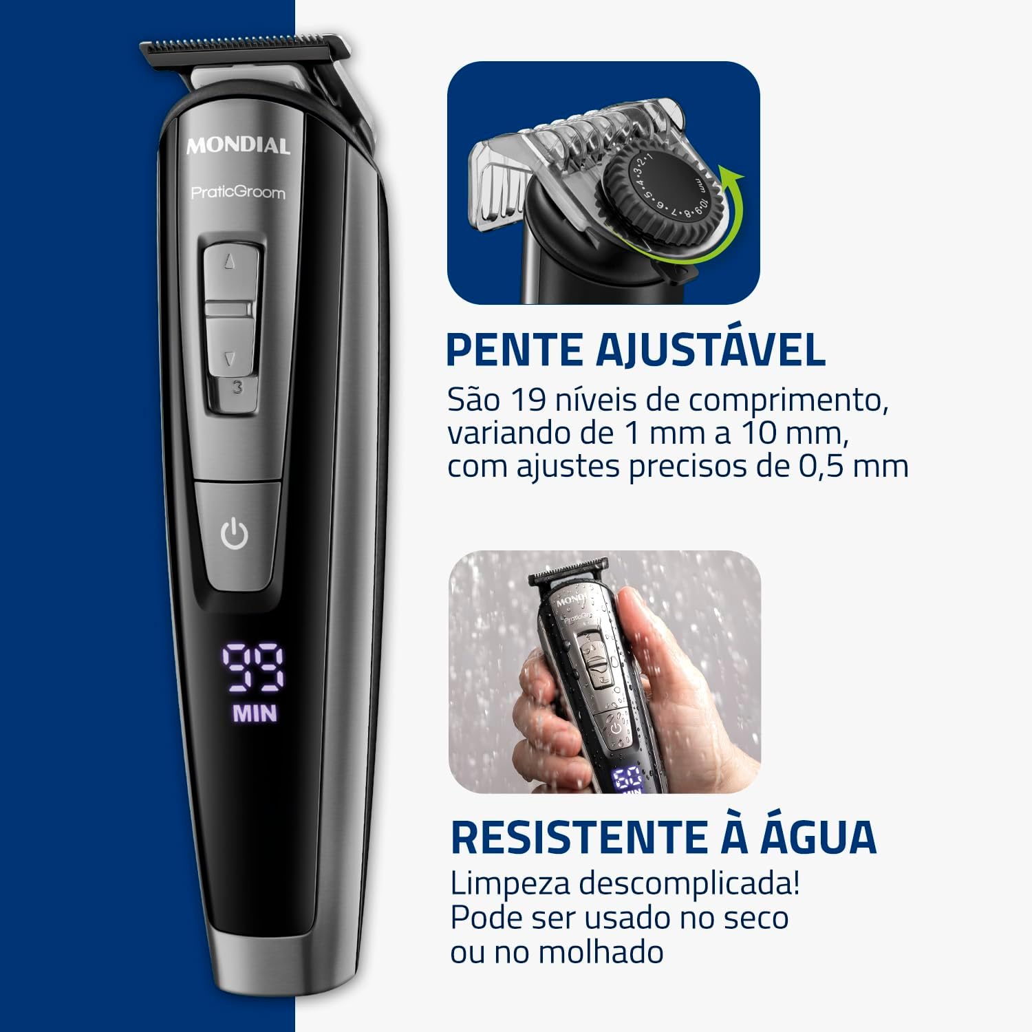 Mostra ergonomia, tamanho e acabamento do produto, úteis para avaliar manuseio e conforto no uso.